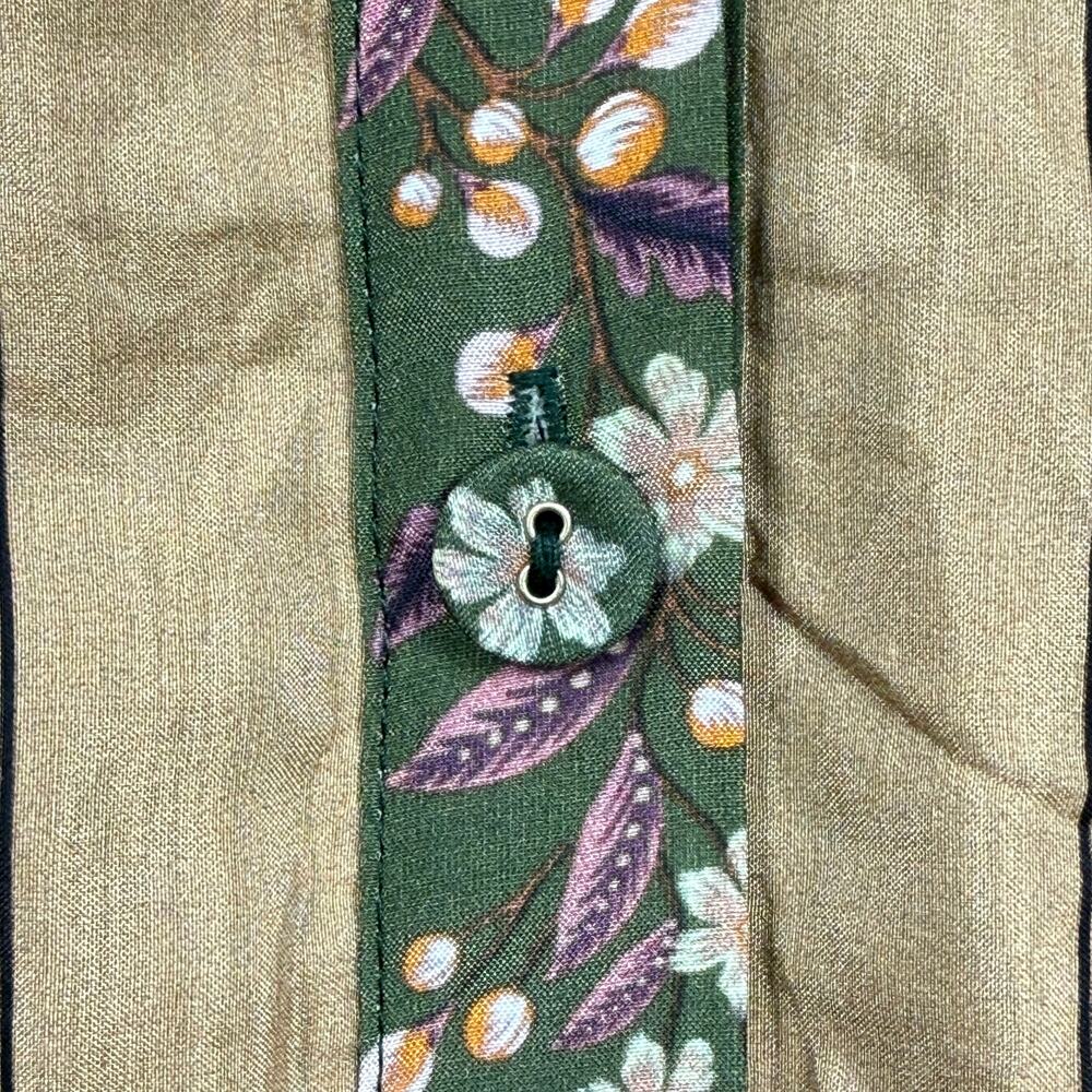 NWT FARM Rio Flowering Garden Tree Green XS Mini Dress puff sleeves ruffled hem - Picture 8 of 15
